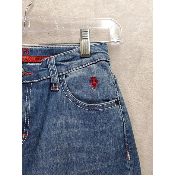 Ferrani Jeans Boys 12‎ Blue Denim Cotton Stretch Light Wash Pockets Straight Leg - Picture 10 of 16